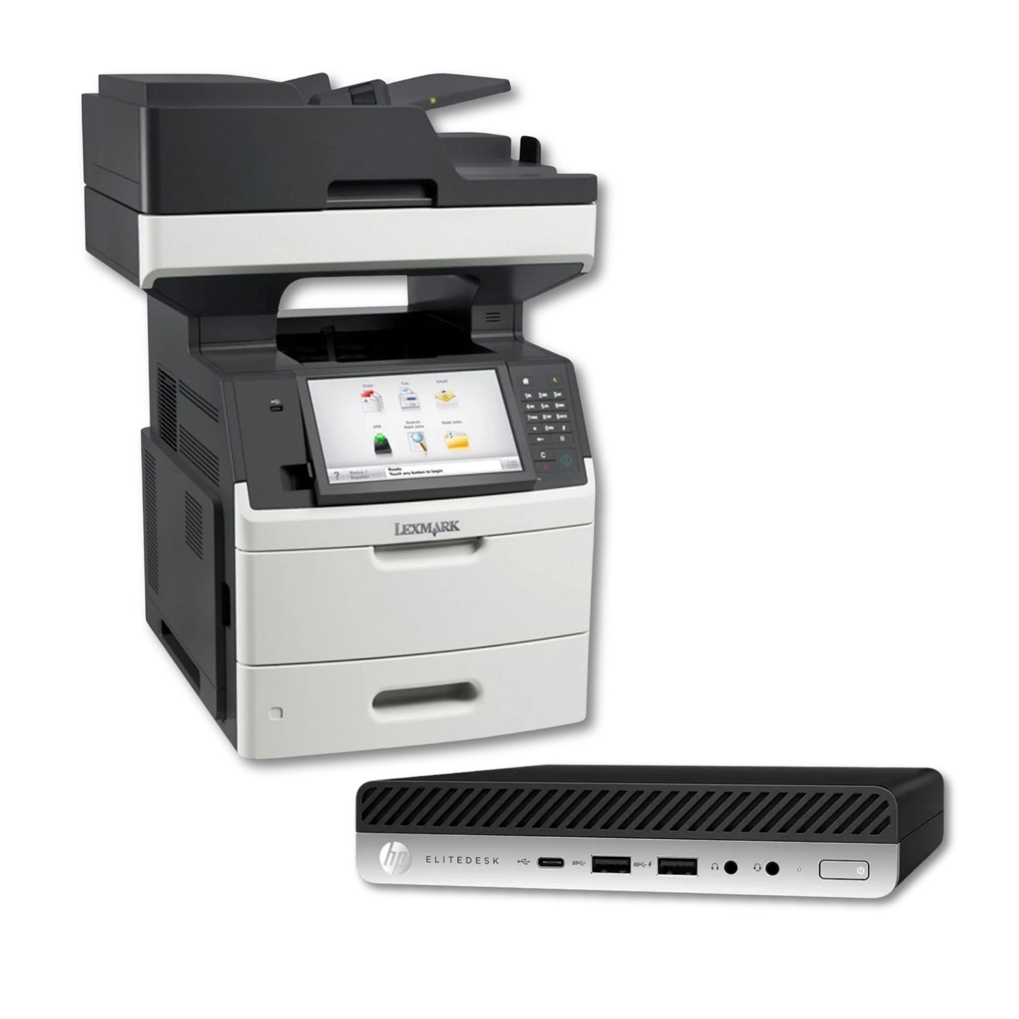 Bundle HP EliteDesk 800 G5 Mini | Intel Core i5-9500T | + Lexmark MX711DE Multifunzione Laser B/N A4 66 ppm