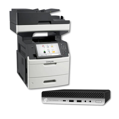 Bundle HP EliteDesk 800 G5 Mini | Intel Core i5-9500T | + Lexmark MX711DE Multifunzione Laser B/N A4 66 ppm