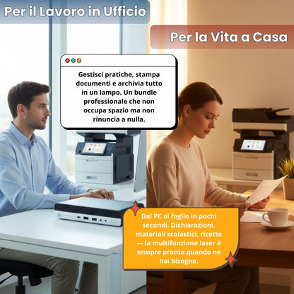 Bundle HP EliteDesk 800 G5 Mini | Intel Core i5-9500T | + Lexmark MX711DE Multifunzione Laser B/N A4 66 ppm