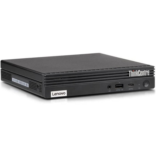 Mini PC Lenovo ThinkCentre M70q compatto con Intel Core i5-10400T, porte frontali USB e jack audio. Ideale per uffici e spazi ridotti.