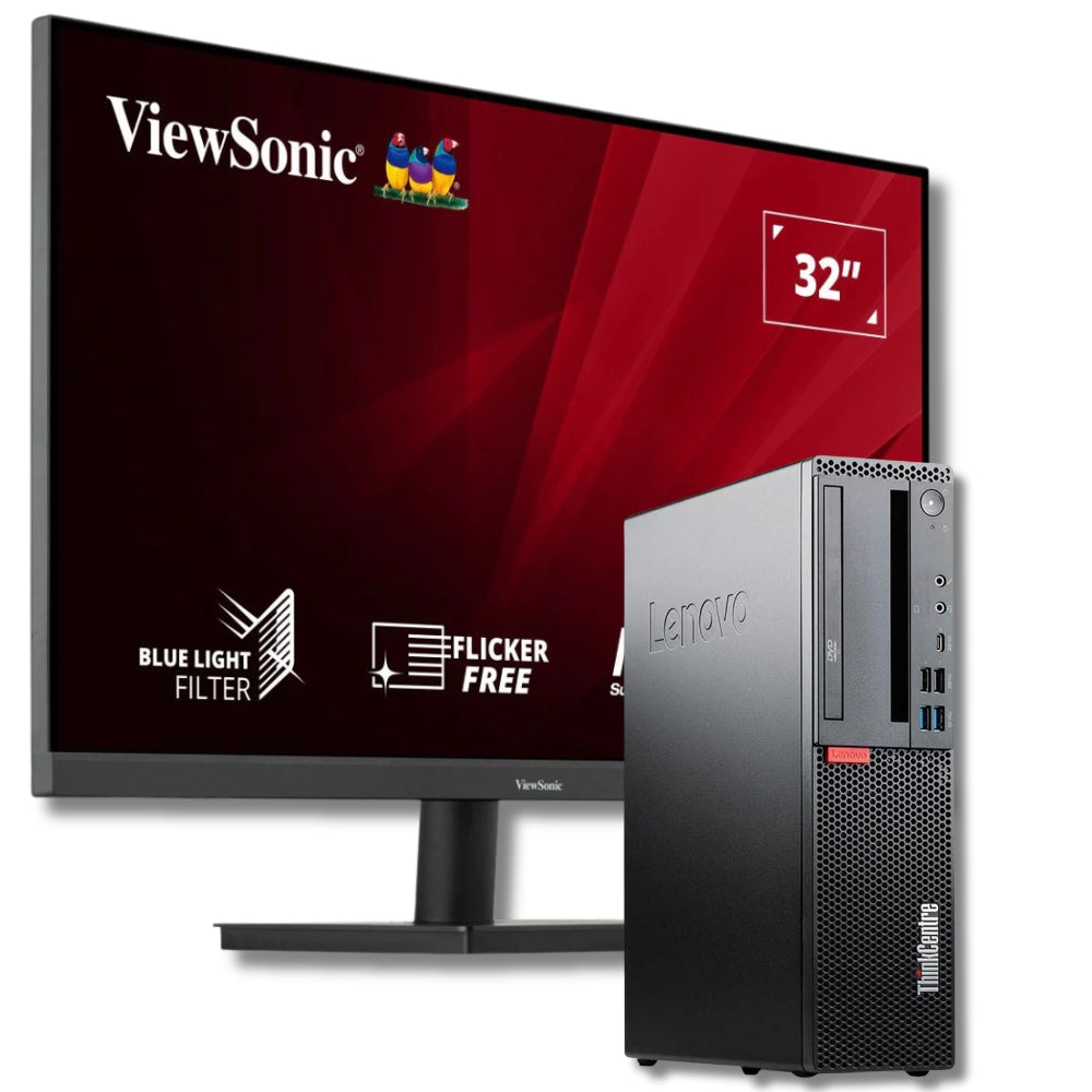 Bundle Lenovo ThinkCentre M920s SFF + Monitor 32″ ViewSonic FullHD | Intel Core i7-8700 | Ram 16GB | Windows 11 Pro