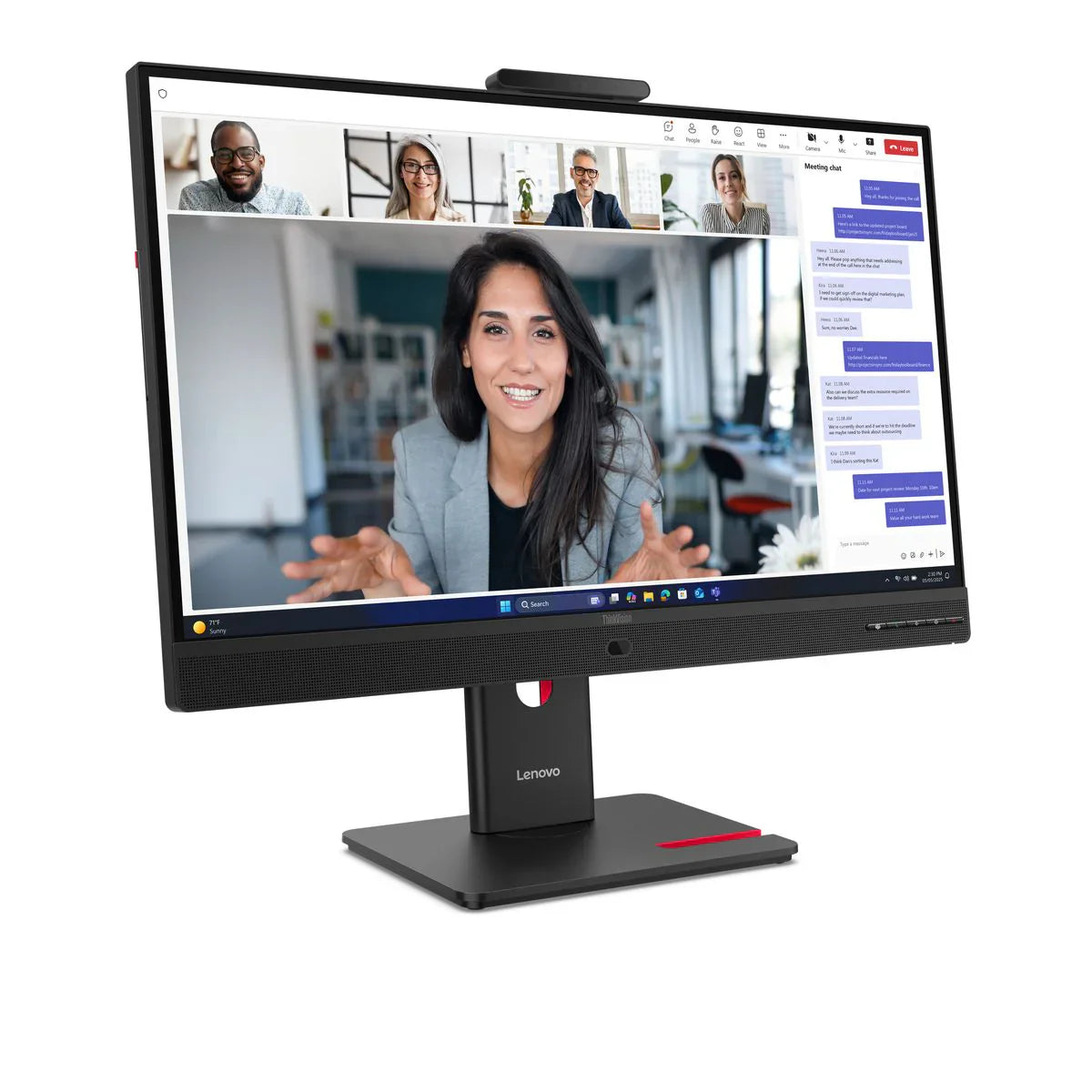 Monitor Lenovo con videochiamata in corso, ideale per smart working e PC ricondizionati Messoanuovo.it