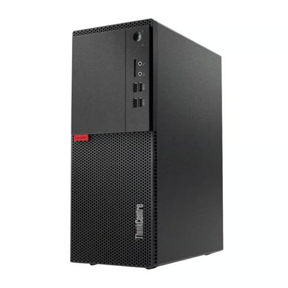 PC fisso Lenovo ThinkCentre M710T ricondizionato con processore Intel Core i7-6700, design compatto e porte frontali USB per facile accesso.